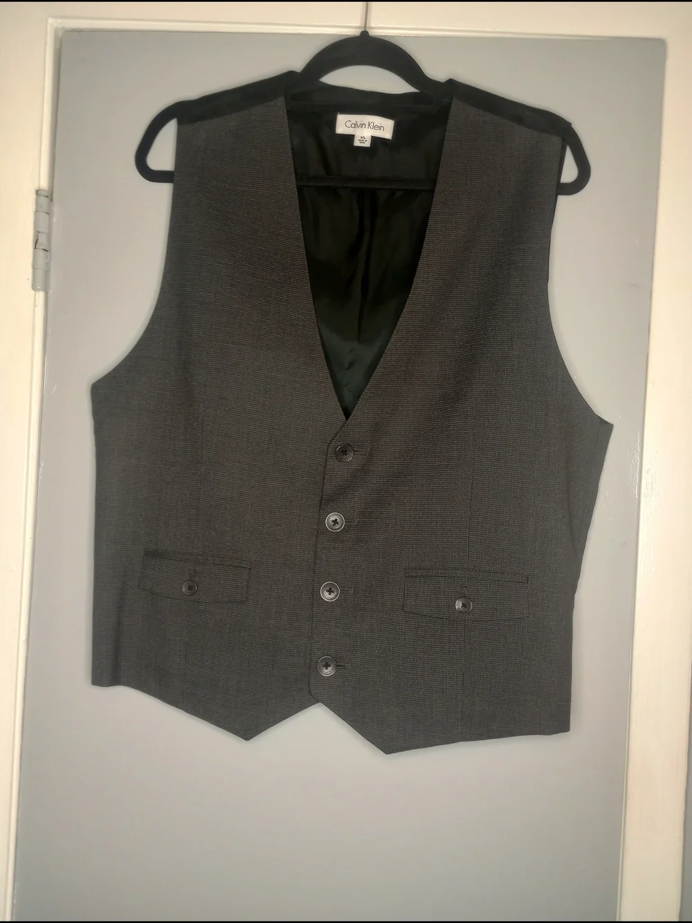 Calvin Klein Men's Charcoal Gray Dress Vest